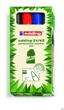 Markery EDDING permanentne ekologiczne 4 kol. etui okr.końc. 21/4s ed