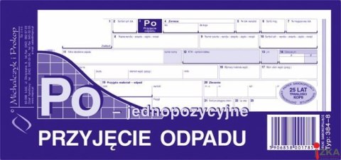 384-8 Przyjęcie odpadu jednopozycyjne Po