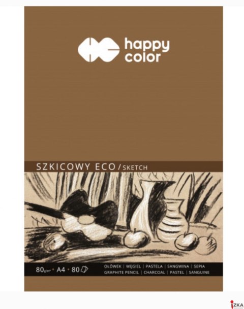 Blok szkicowy ECO, ART, A4, 80 ark, 80g, Happy Color HA 3708 2030-A80