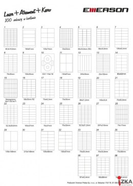 Etykiety A4 48,5x25,4mm (100) białe 040 EMERSON