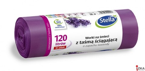 STELLA Worki 120l na śmieci z taśmą ściągającą, zapach lawendy, (10 szt.) l009923