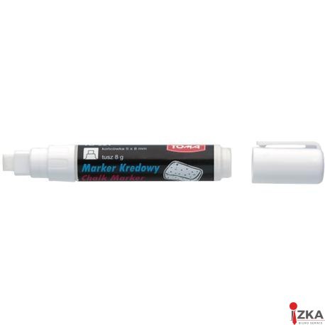 Marker kredowy, końcówka ścięta 8mm, 8g tuszu biały TO-291 Toma Marker kredowy, końcówka ścięta 8mm, 8g tuszu biały TO-291 Toma
