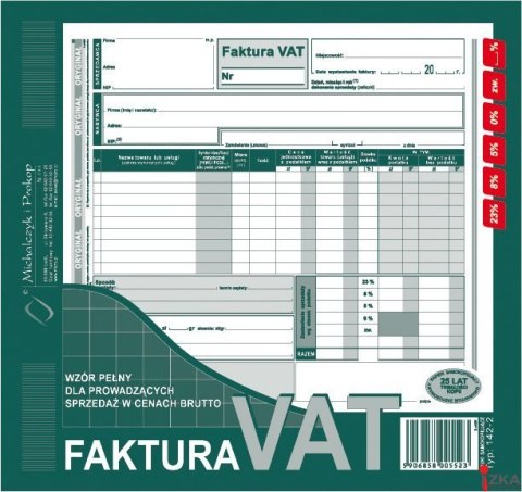 142-2N/E Faktura VAT 2/3 A4(br) brutto)MICHALCZYK I PROKOP