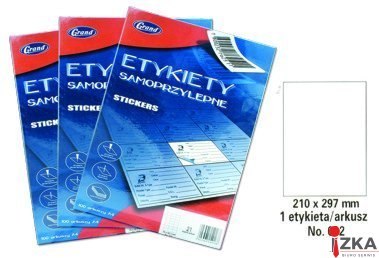 Etykiety samoprzylepne No. 032 210x297 mm GRAND 150-1059