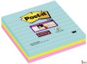 Bloczek samoprzylepny POST-IT_ Super Sticky w linie, (675-SS3-MIA), 101x101mm, 3x70 kart., paleta Miami