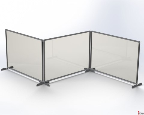 Osłona ochronna szyba pleksi w ramie aluminiowej, metalowa podstawa srebrna 60x65 Osłona ochronna szyba pleksi w ramie aluminiowej, metalowa podstawa srebrna 60x65