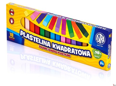 Plastelina Astra kwadratowa 18 kolorów, 83814904