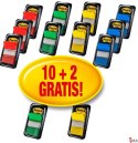 Zestaw promocyjny zakładek POST-IT (680 -P10+2), PP, 25,4x43,2mm, mix kolorów, 10+2 GRATIS