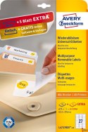 Etykiety uniwersalne L4737REV-25 63,5x29,6 30ark Usuwalne, Avery Zweckform