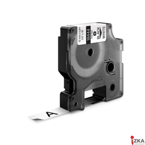 Taśma winylowa RHINO 12mm czarna na białym 18444/S0718600 DYMO