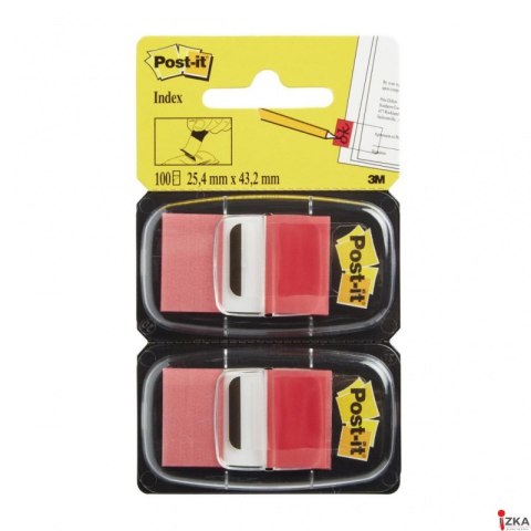 Zakładki indeksujące POST-IT_ (680-R2EU), PP, 25,4x43,2mm, 2x50 kart., czerwone