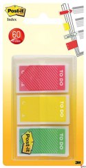 Zakładki indeksujące POST-IT_ (682-TODO), PP, 23,8x43,2mm, 3x20 kart., mix kolorów