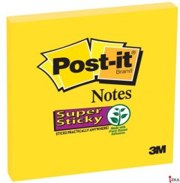 Bloczek samoprzylepny SUPER STICKY 654-S 76X76MM, 1X90kartek, żółty 3M