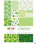 Blok z motywami GREEN, 80g/m2, A4, 15 ark, 30 motyw, Happy Color HA 3808 2030-G
