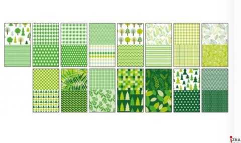 Blok z motywami GREEN, 80g/m2, A4, 15 ark, 30 motyw, Happy Color HA 3808 2030-G