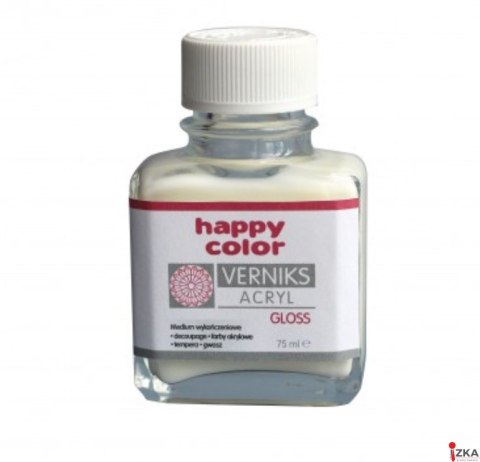 Werniks akrylowy GLOSS, 75 ml, przezroczysty, Happy Color HA 7380 0075-GL