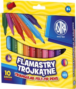 Flamastry Astra trójkątne jumbo 10 kolorów, 314114001