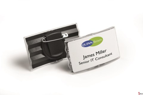 Identyfikator 40x75 mm z kombi klipem Antracy towy 812858 DURABLE