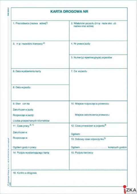 815-3N Karta drogowa A5 Numeryczna