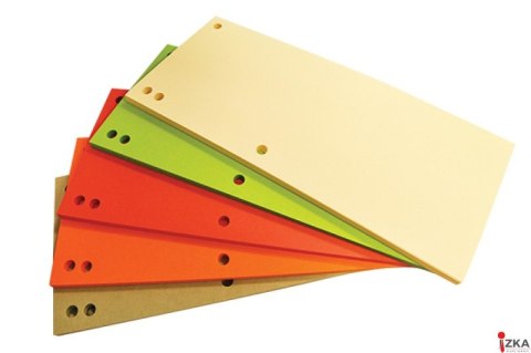 Przekładki , karton, 1/3 A4, 235x105mm, 100szt., mix kolorów, typu OFFICE PRODUCTS 21070035-99