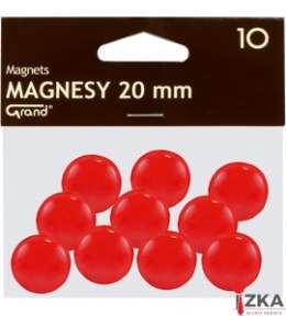 Magnes 20mm GRAND, czerwony, 10 szt 130-1688