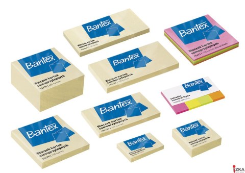 Bloczek samoprzylepne 75x75mm, 400 kartek, żółty BANTEX 400086401