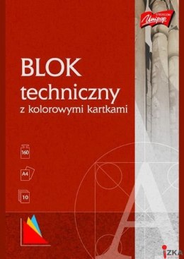 Blok techniczny kolor A4 10 kartek UNIPAP