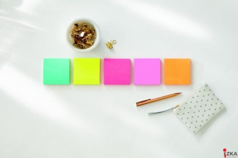 Bloczek samoprzylepny POST-IT_ Super sticky, (654-6SS-MIA), 76x76mm, 6x90 kart., paleta Miami