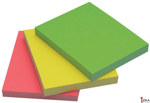 Bloczek samoprzylepny Q-CONNECT, 38x51mm, 3x50 kart., neon, mix kolorów KF01224