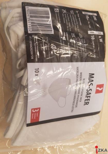 Maseczka bawełniana 10szt. wielokrotnego użytku biała 10szt Maseczka bawełniana 10szt. wielokrotnego użytku biała 10szt