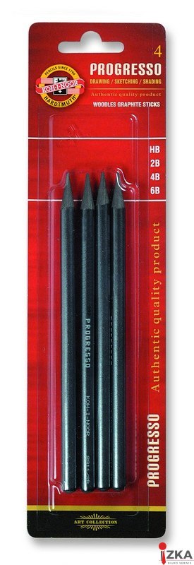 Ołówek PROGRESSO 8914 kom.4szt HB,2B,4B,6B