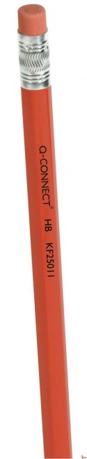 Ołówek drewniany z gumką HB, lakierowany, czerwony, typu Q-CONNECT KF25011