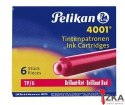 Naboje do piór, krótkie czerwone 301192 Pelikan