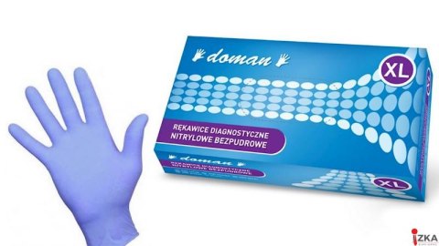 Rękawice nitrylowe bezpudrowe diagnostyczne MERCATOR, nitrylex basic, (100 szt.), rozmiar XL, niebieskie