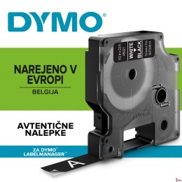 Taśma DYMO D1 - 12 mm x 7 m, biały / czarny S0720610 do drukarek etykiet