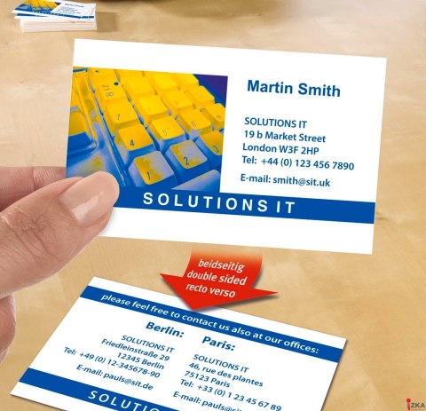 Wizytówki Quick&Clean C32016-25 85 x 54 25 ark. 250 szt., 220 g, satynowane, śnieżnobiałe, Avery Zweckform