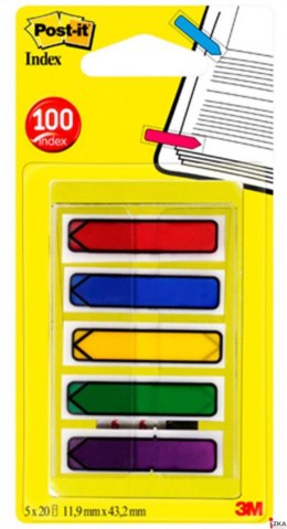 Zakładki indeksujące POST-IT_ (684-ARR1), PP, 12x43mm, strzałka, 5x20 kart., mix kolorów