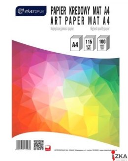 Papier kredowy A4 100ark mat 115g INTERDRUK