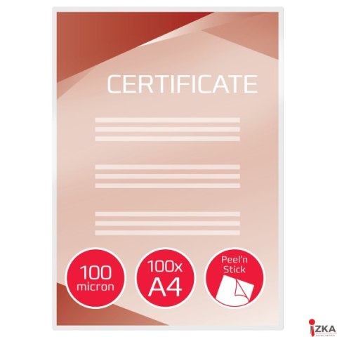 Samoprzylepne folie do laminacji GBC PeelnStick, A4, 100 mic. , 100 szt., 41666E