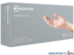 Rękawice winylowe M (100) transparentne MERCATOR MEDICAL EN420