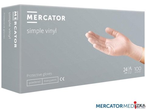 Rękawice winylowe M (100) transparentne MERCATOR MEDICAL EN420