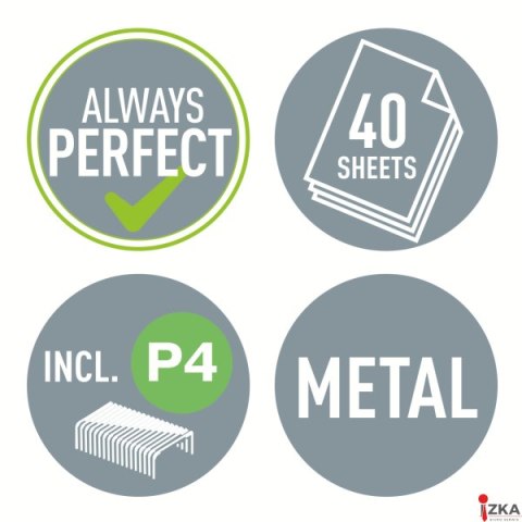 Zszywacz duży, metalowy Leitz, szary, 10 lat gwarancji, 40 kartek 55040085