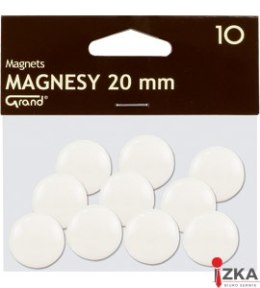 Magnes 20mm GRAND, biały, 10 szt 130-1689