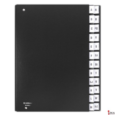 Teczka A4 korespondencyjna DONAU A-Z czarna 8694001-01