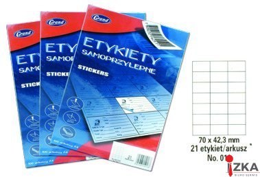 Etykiety samoprzylepne No. 016 70x42,3 mm GRAND 150-1043