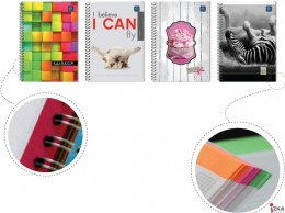 Kołozeszyt_B5 160k kratka z kolorowymi marginesami mix INTERDRUK