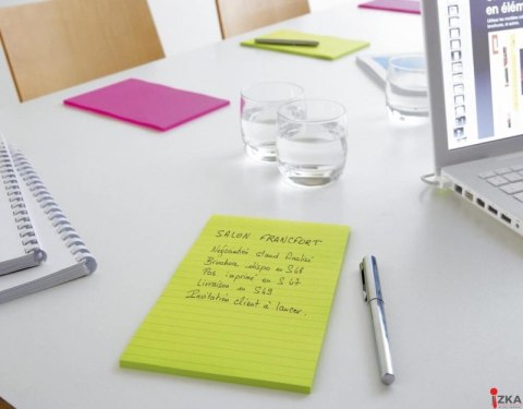 Bloczek samoprzylepny POST-IT_ Super Sticky w linie (5845- SSUC), 125x200mm, 4x45 kart., neonowe