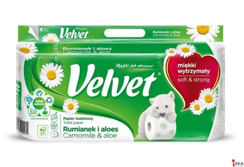 Papier toaletowy Velvet Ecoroll rumianek & aloes 8 rolek Papier toaletowy Velvet Ecoroll rumianek & aloes 8 rolek