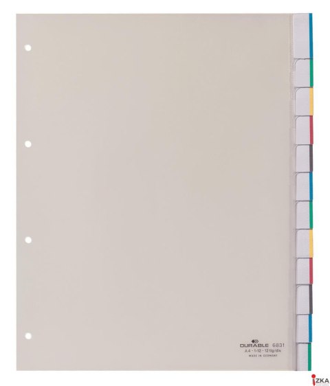 Przekładki PP A4, zgrzane wymienne indeksy, 0 -10 przezr. 683119 DURABLE