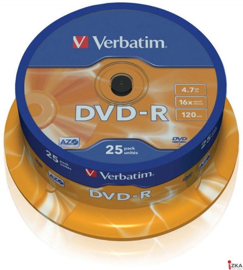 Płyta DVD-R VERBATIM CAKE(25) Matt Silver 4.7GB x16 43522 Płyta DVD-R VERBATIM CAKE(25) Matt Silver 4.7GB x16 43522